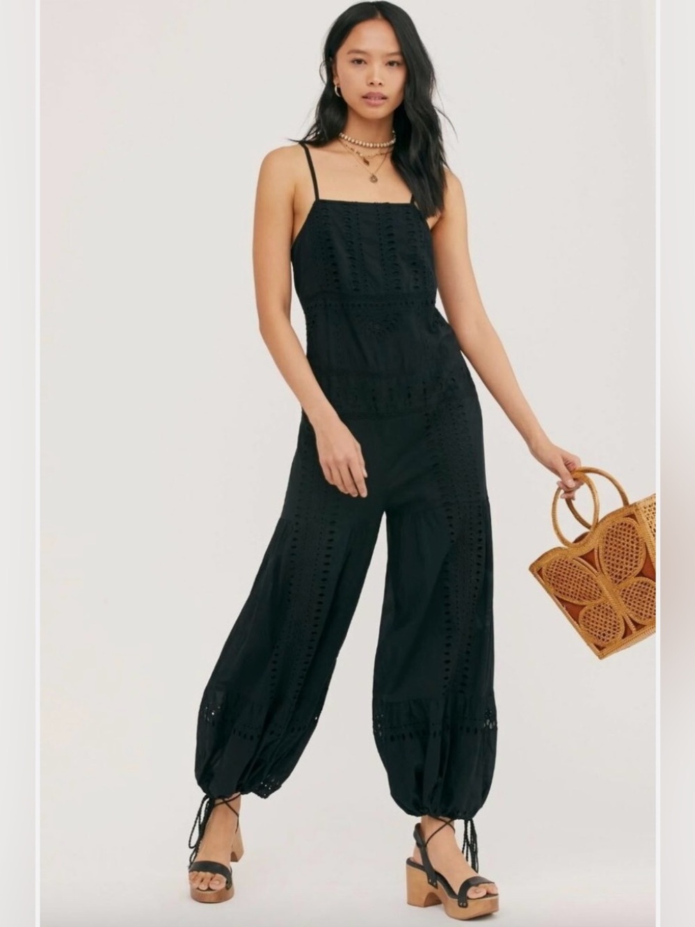 Savannah Lace Jumpsuit in Black